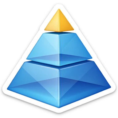 pyramid with three layers (blue) sticker