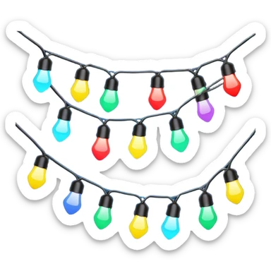 colorful christmas lights sticker