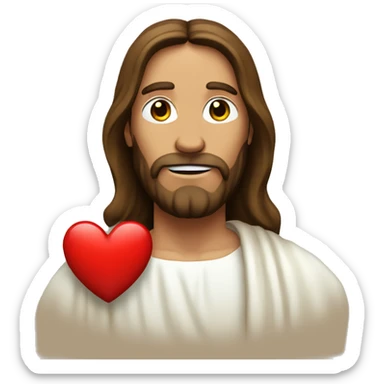 Jesus Christ with a heart sticker