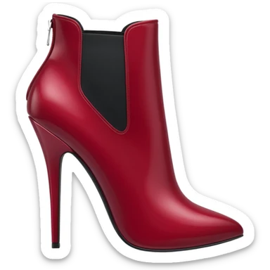 burgundy red latex high heel boots sticker