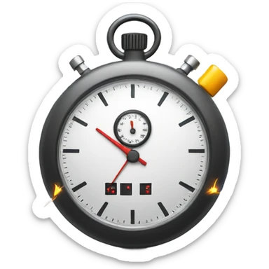 a stopwatch with electric sparks thunder sticker