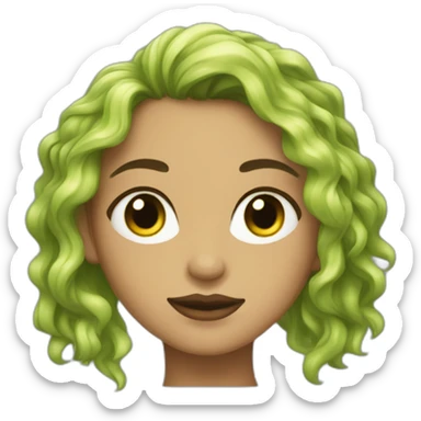 Chica árabe con ojos verdes y pelo ondulado negro sticker