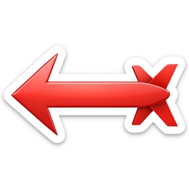 a red arrow pointing bad sticker