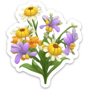 cluster of wild flowers sticker