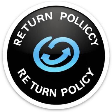 just 2 words "return policy" in circle , no background sticker