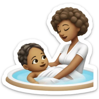 An baby spa girl taking babies a relaxation at her spa sticker
