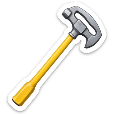 sledgehammer with a yellow grip sticker