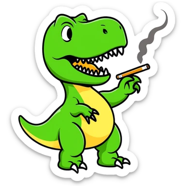 T-rex smoking  sticker