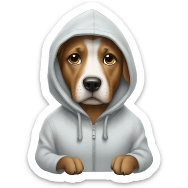 Dog wearing hoodie  sticker
