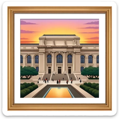 the met museum new york city at sunet sticker