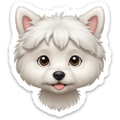 lil white dog with lashes sticker