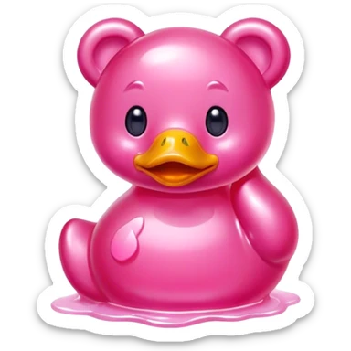 pink  bear duck jelly candy  sticker