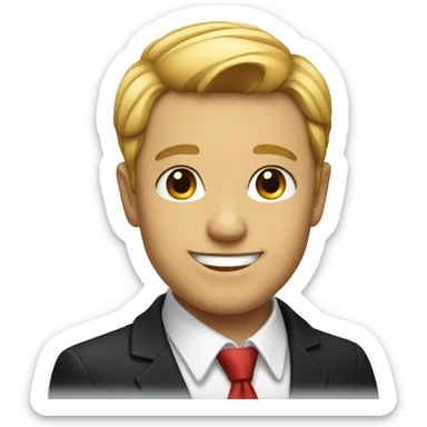 smiling male in formal attire sticker