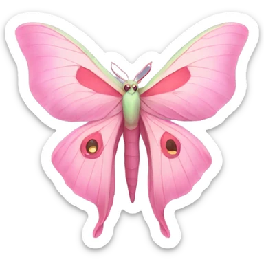 pink luna moth  sticker