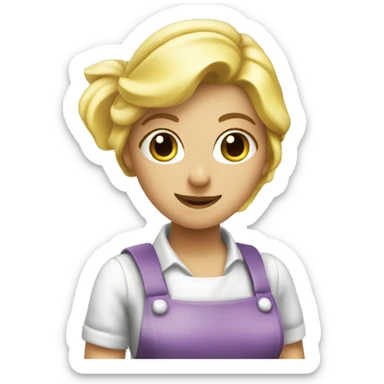 Cleaning maid with blond hair and a spray bottle  sticker