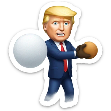 Donald trump throwing a snowball sticker