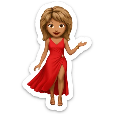 Tina Turner red dress sticker
