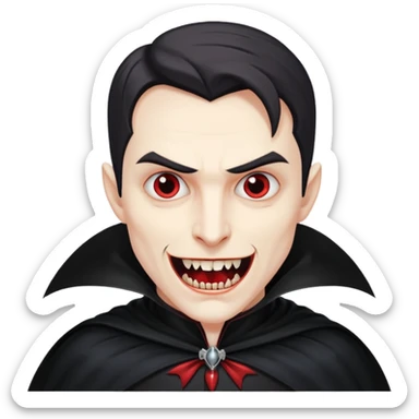 Vampire dracula – Pale figure with fangs and cape sticker