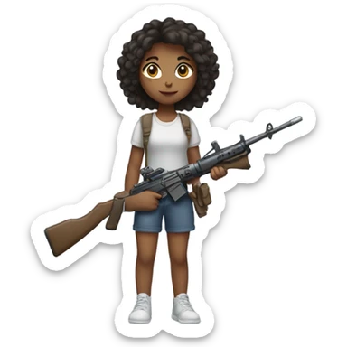 Girl with weapon sticker
