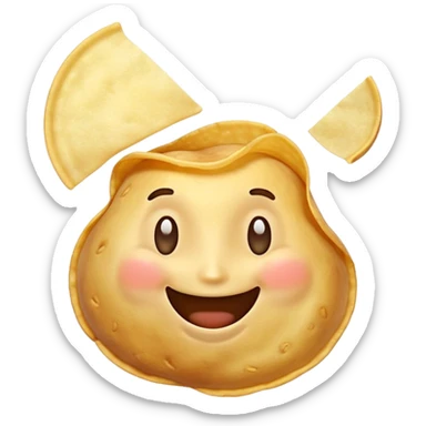 happy potato chip smiling joyfully sticker