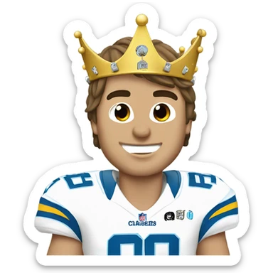 los angeles chargers quarterback justin herbert champion with a crown   sticker