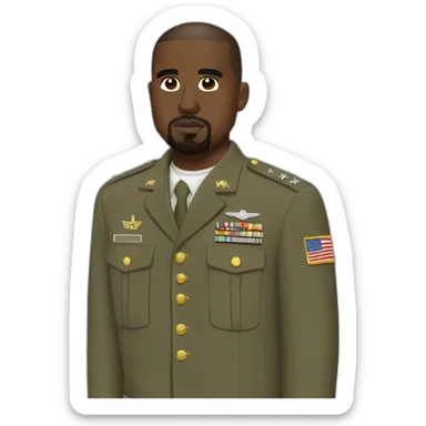 Kanye West military uniform sticker