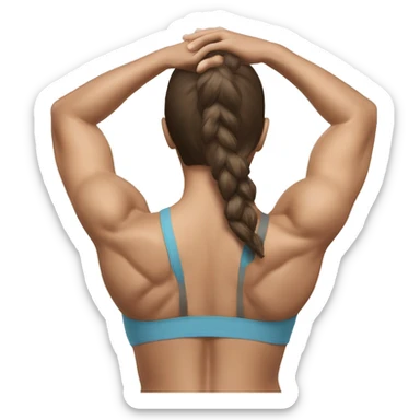 Fit Caucasian Woman large Back muscles, brunette sticker