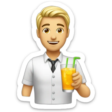 Barman with a drink sticker