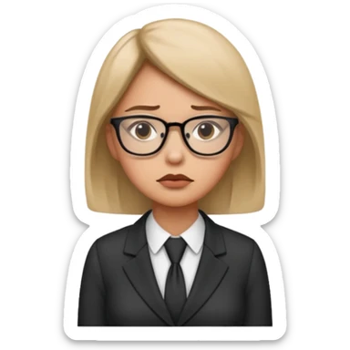 a office woman disappointed and lack of speak sticker