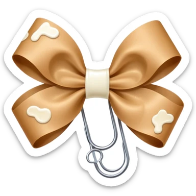 brown paper clip with milk bow sticker