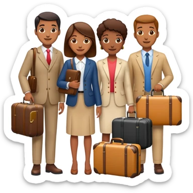 people standing with suitcases sticker