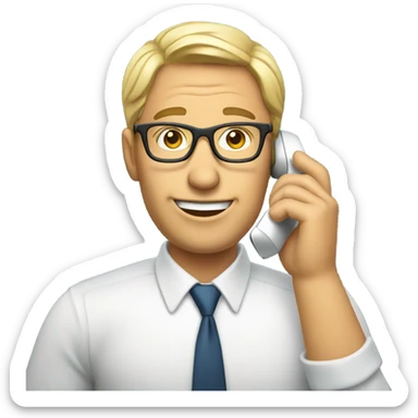 realtor talking on cell phone wearing glasses  sticker