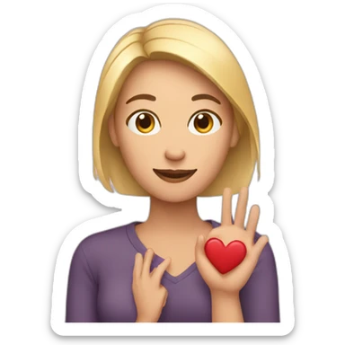 women with handheart sticker