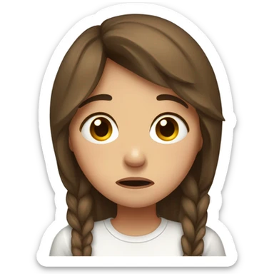 girl brown hair hysterically crying sticker