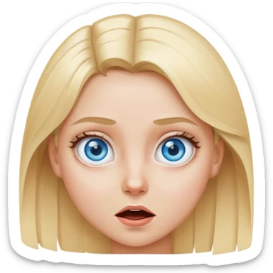 Blonde girl blue eyes going crazy sticker