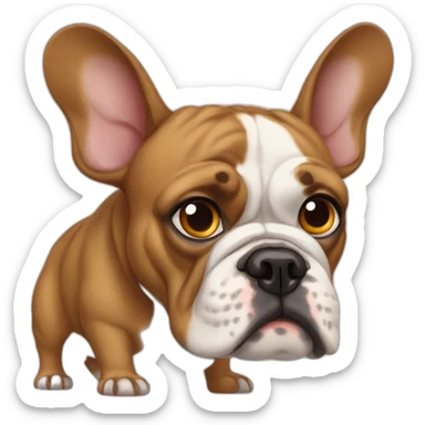 France-BullDog with big ears eyes small mouth sticker