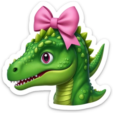 Dinosour with pink baw on his head sticker