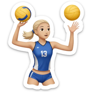 Emoji de Chica de voley Saque flotante sticker