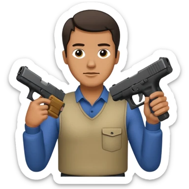 GUY HOLDING A GLOCK 19 GEN 5 sticker