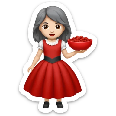 Lobo macho comiendo a la niña del cuento caperucita roja sticker