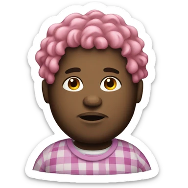 Very Fat black guy with curly pink hair sticker