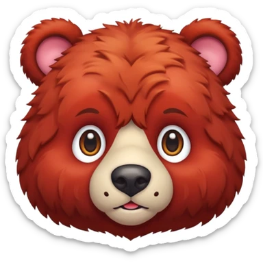 red bear face sticker