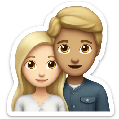 white boy and white girl cuddling  sticker