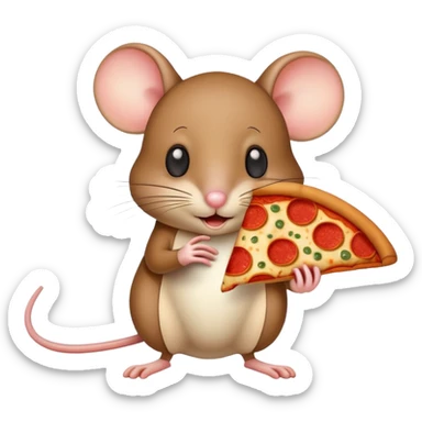 Raton con rebanada de pizza  sticker