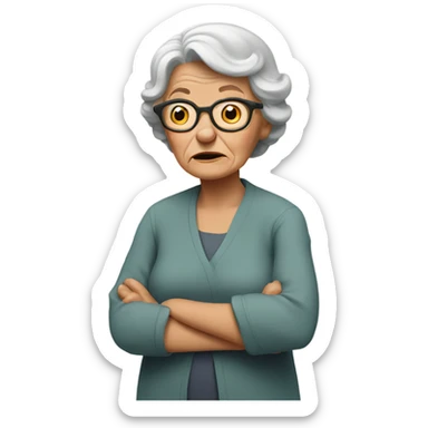 Old lady shrugging  sticker