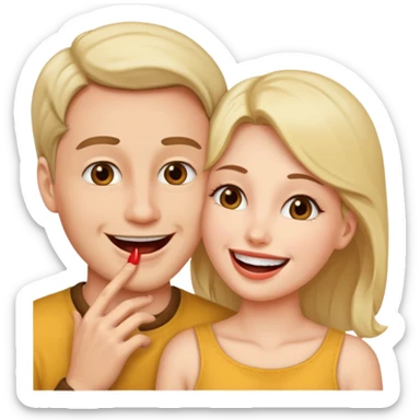 Woman giving male oral sex sticker