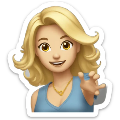 Martha blonde dance with cat sticker