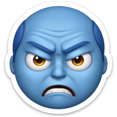 Blue emoji angry  sticker