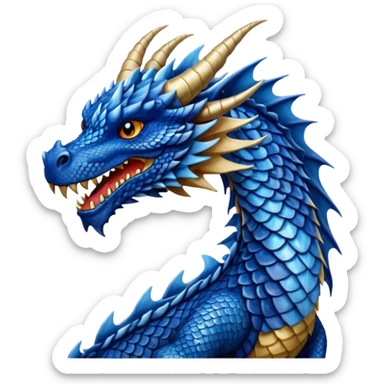 majestic Navy blue dragon sticker