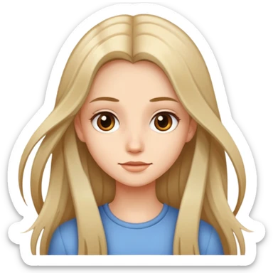 Defined Girl with long thin mid-toned hair sticker